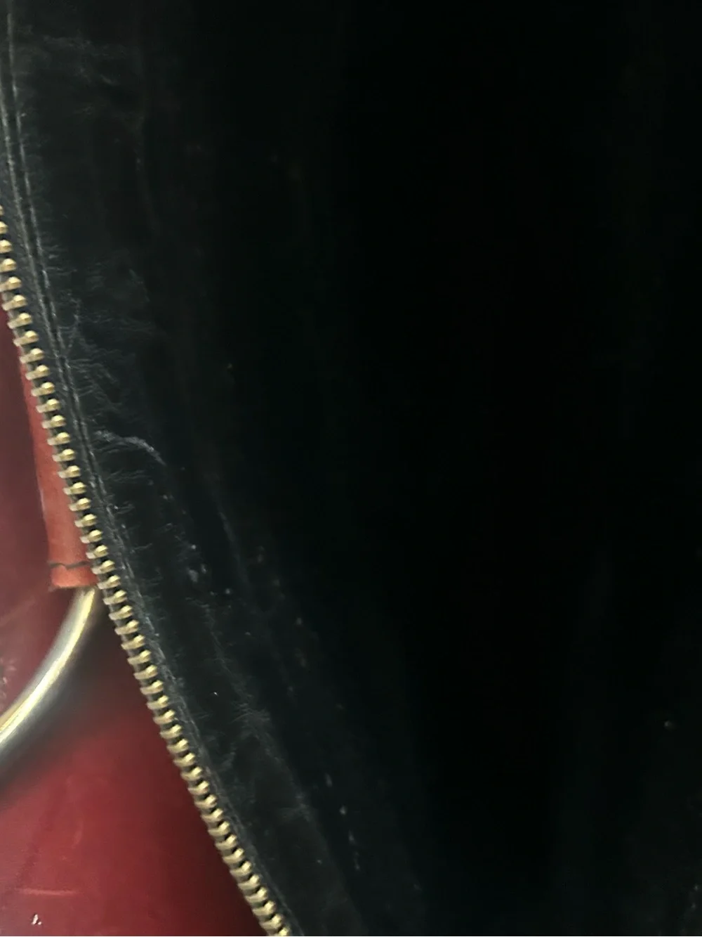VINTAGE Leather Satchel Bag with Gold Handle - Brown